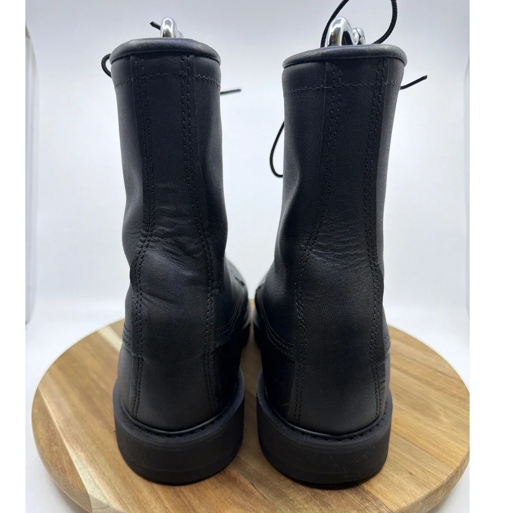 Bates Mens Black Leather Steel Toe Combat Boots Vibram E01950A Size 11 R EUC‎